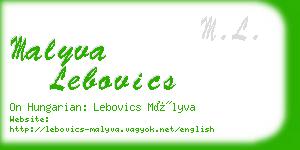 malyva lebovics business card